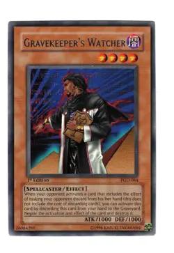 Yugioh- 1X Gravekeeper's Watcher - Rare - 1st Edition - PGD-064 - Near Mint - Image 1