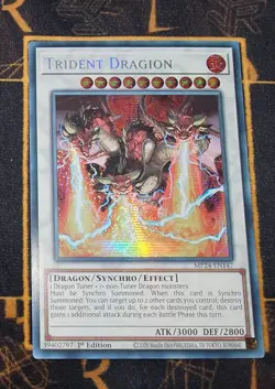 YUGIOH Trident Dragion (MP24-EN147) Prismatic Secret Rare 1st Ed Near Mint - Image 1