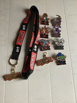 2003 Yu-Gi-Oh! Lanyard With 7 1st Edition Collector Pins￼ - Image 1