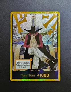 DON!! Card Dracule Mihawk Gold One Piece OP14 The Azure Sea's Seven - Image 1