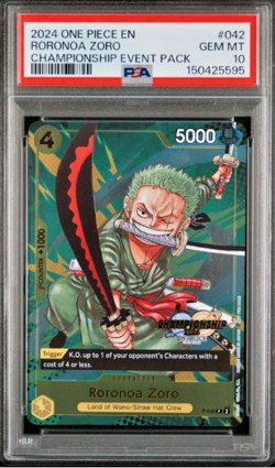 2024 One Piece P-042 Roronoa Zoro Championship CS Event Pack PSA 10 GEM MINT - Image 1