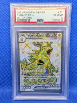 Pokemon Tyranitar EX Full Art Holo Scarlet/Violet Obsidian Flames 211/197 PSA 10 - Image 1