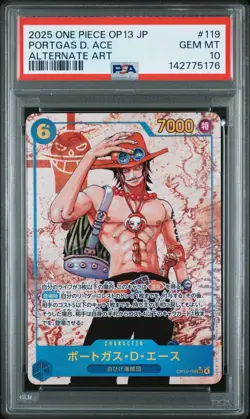 2025 ONE PIECE JAPANESE OP13-CARRYING ON HIS WILL #119 PORTGAS D. ACE PSA 10 - Image 1
