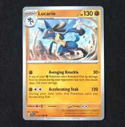 Lucario 114/198 Scarlet & Violet Base Set Pokemon Card Near Mint - Image 1