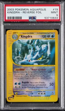 2003 POKEMON AQUAPOLIS #19 KINGDRA-REVERSE FOIL PSA 9 - Image 1