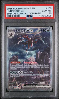 2025 POKEMON WHT EN-WHITE FLARE SPECIAL ILLUSTRATION RARE HYDREIGON EX PSA 10 - Image 1