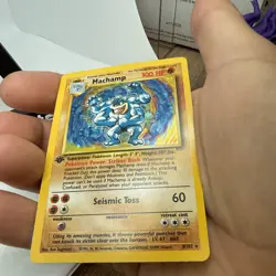 Pokemon TCG Machamp Holo Rare 1st Edition Base Set 8/102 MP/HP - Image 4