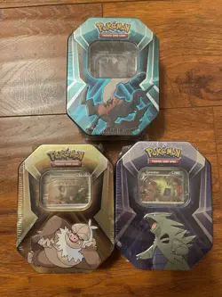 Lot Of 3 Selaed New Pokemon Triple Whammy tins Tyranitar Darkrai Slaking TCG - Image 1