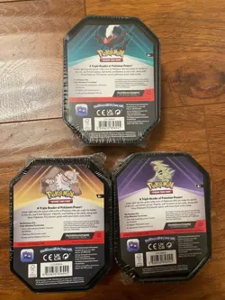 Lot Of 3 Selaed New Pokemon Triple Whammy tins Tyranitar Darkrai Slaking TCG - Image 2