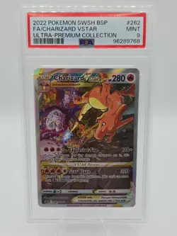 2022 POKEMON SWSH BLACK STAR PROMO #262 FULL ART/CHARIZARD VSTAR PSA 9 - Image 1