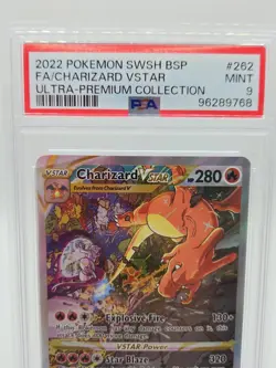 2022 POKEMON SWSH BLACK STAR PROMO #262 FULL ART/CHARIZARD VSTAR PSA 9 - Image 3