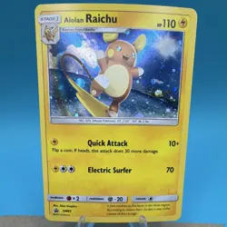 Pokemon TCG Alolan Raichu SM65 SM Promo Holo ENG Stage 1 Lightning NM SWIRL - Image 1