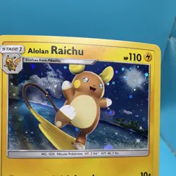 Pokemon TCG Alolan Raichu SM65 SM Promo Holo ENG Stage 1 Lightning NM SWIRL - Image 2