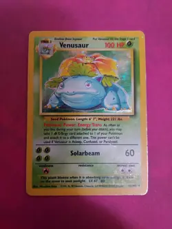 Venusaur 15/102 Base Set Holo Rare 100 HP Stage 2 English Pokemon TCG - Image 1