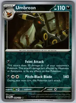 Umbreon 059/131 Holo Rare Prismatic Evolutions Pokemon Reverse Holo Near Mint - Image 1