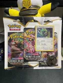Pokemon - TCG - Rebel Clash Three Booster Blister Rayquaza - Image 1