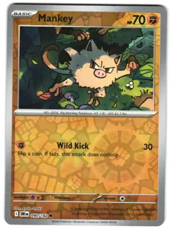Mankey 090/182 Reverse Holo SV10: Destined Rivals Pokemon TCG - Image 1
