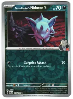Team Rocket's Nidoran F 114/182 Reverse Holo SV10: Destined Rivals Pokemon TCG - Image 1