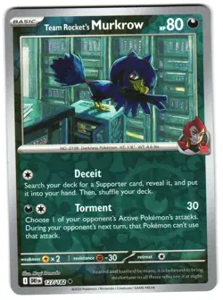 Team Rocket's Murkrow 127/182 Reverse Holo SV10: Destined Rivals Pokemon TCG - Image 1