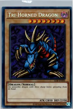 Tri-Horned Dragon Secret Rare Legend of Blue Eyes (25th Anniversary)LOB-EN000 NM - Image 1