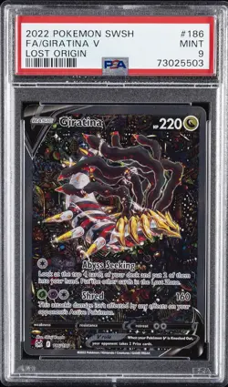 2022 POKEMON SWORD & SHIELD LOST ORIGIN #186 FULL ART/GIRATINA V PSA 9 - Image 1