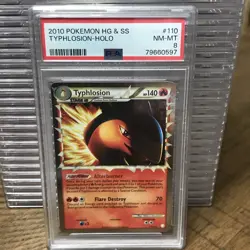 2010 POKEMON HEARTGOLD SOULSILVER TYPHLOSION PRIME #110 ULTRA PSA 8 NM 119299065 - Image 1