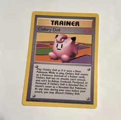 Pokemon TCG Clefairy Doll Base Set Rare 70/102 Unlimited Regular English 1999 - Image 1