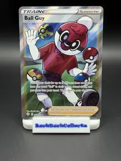Pokemon Ball Guy Full Art Trainer Card 065/072 Shining Fates Holo Ultra Rare - Image 1