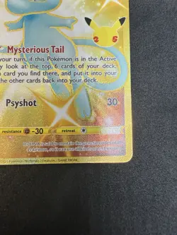 Mew 025/025 Secret Rare Celebrations 25th Anniversary Gold Pokemon Card TCG NM - Image 4