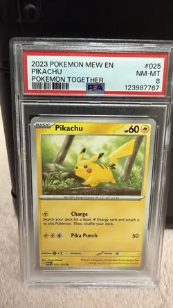 Pokemon TCG Pikachu Promo Miscellaneous Cards & Products 025/165 PSA 8 2023 - Image 1