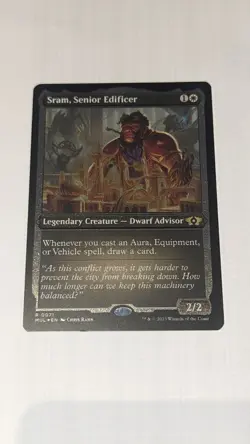 Sram, Senior Edificer Foil Etched Multiverse Legends MTG NM - Image 1