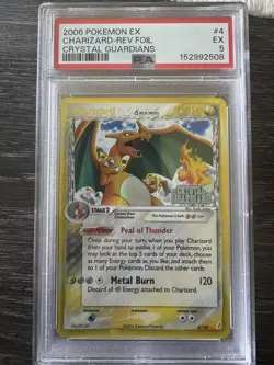 2006 Pokemon EX Crystal Guardians #4 Charizard Reverse Foil PSA 5 EX - Image 2