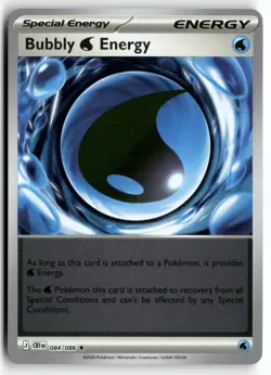 Bubbly W Energy 084/086 Holo Rare ME04: Chaos Rising Pokemon Reverse Holo NM - Image 1