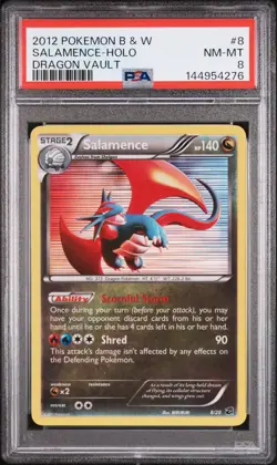 2012 POKEMON BLACK & WHITE DRAGON VAULT #8 SALAMENCE-HOLO PSA 8 - Image 1