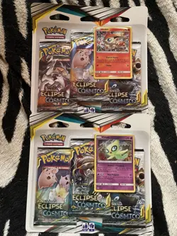 Pokemon Portuguese Eclipse Cosmic - Celebi & Victini Sealed Triple Blister - Image 1
