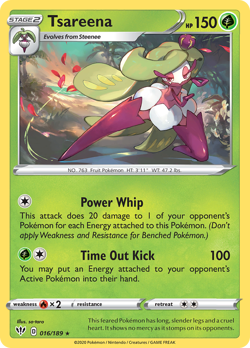 Tsareena 016/189 Rare Darkness Ablaze Pokemon Reverse Holo NM/M - Image 4