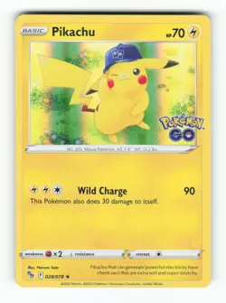 Pikachu 028/078 Holo Rare Pokemon GO Pokemon Near Mint - Image 1