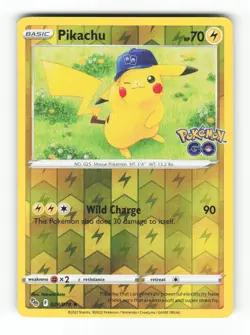 Pikachu 028/078 Holo Rare Pokemon GO Pokemon Reverse Holo Near Mint - Image 1