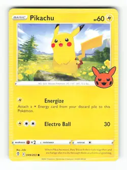 Pikachu 049/203 Promo Trick or Trade BOOster Pokemon Near Mint - Image 1