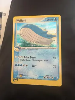 Pokemon TCG Wailord ADV Expansion Pack Holo Rare Light Play Condition - Image 1