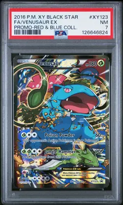 2016 POKEMON XY BLACK STAR PROMO #XY123 FULL ART/VENUSAUR EX PSA 7 - Image 1