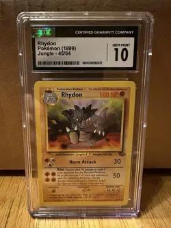 Rhydon Pokemon Card (1999) Jungle Set - GEM Mint 10 - Image 1