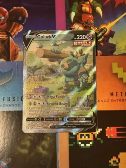 Pokemon TCG Golurk v Evolving Skies Holo Ultra Rare Card 182/203 NM Condition - Image 1