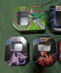 Pokemon TCG Card Lot of Accessories Coins 9 Empty Collector's Tins Crown Zenith - Image 3