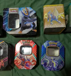 Pokemon TCG Card Lot of Accessories Coins 9 Empty Collector's Tins Crown Zenith - Image 4