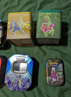 Pokemon TCG Card Lot of Accessories Coins 9 Empty Collector's Tins Crown Zenith - Image 5