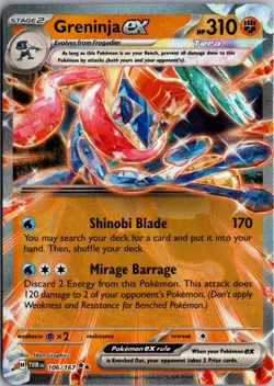 2024 Scarlet & Violet - Twilight Masquerade Greninja ex Double Rare #106 - Image 1