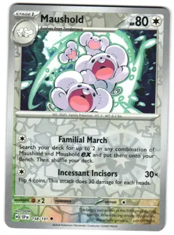 Maushold 158/191 Reverse Holo SV08: Surging Sparks Pokemon TCG - Image 1