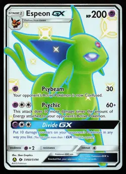 Espeon GX SV60/SV94 Holo Hidden Fates Shiny Vault Pokemon Card - Image 1