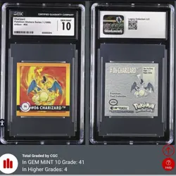 1999 Pokemon Charizard Artbox sticker pack #6 CGC 10 Graded - Image 1